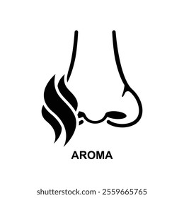 Aroma icon. Breathing aroma smell isolated on background vector illustration.