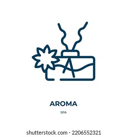 Aroma icon. Linear vector illustration from spa collection. Outline aroma icon vector. Thin line symbol for use on web and mobile apps, logo, print media.
