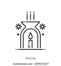 Aroma icon. Outline style icon design isolated on white background