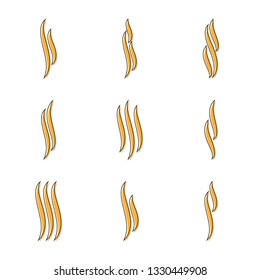 Aroma icon set. Smell and heat vector sign. Isolate on a white background.