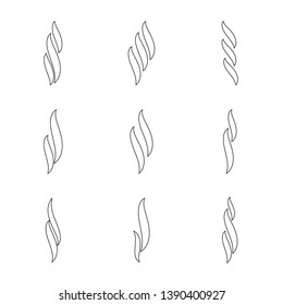 Aroma icon set. Smell and heat vector sign. Isolate on a white background.