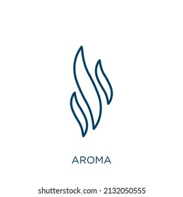 aroma icon. Thin linear aroma outline icon isolated on white background. Line vector aroma sign, symbol for web and mobile