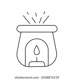 Lámpara de aroma en estilo doodle. Ilustración vectorial. Aislado sobre fondo blanco
