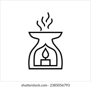 Icono de lámpara de aroma aislado. Elemento de diseño oriental. Esbozo dibujado a mano. Ilustración del material vector Doodle. EPS 10