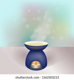 Aroma lamp. Vector illustration. 
