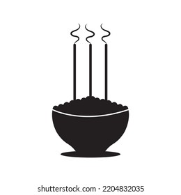 Aroma meditation mystic incense icon | Black Vector illustration |