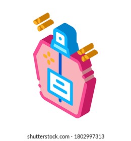 aroma odor parfume icon vector. isometric aroma odor parfume sign. color isolated symbol illustration