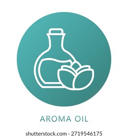 Aceite De Aroma Gradiente De Relleno, Icono Mini Ilustración Relacionado Con El Cuidado Personal, Tienda De Belleza, Cuidado Corporal Y Más. Uso Para El Concepto Moderno, Ui, Web Ux Y Desarrollo De App.