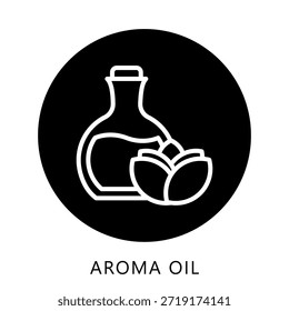Aroma Oil Icon Button, Mini Illustration Relate To Personal Care. Use For Modern Concept, Ui, Ux Web And App Development.