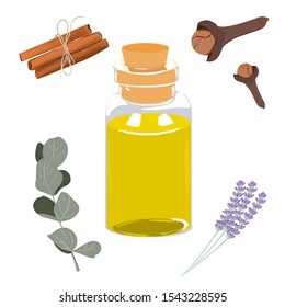 Aroma oil. Isolated against a white background. Aromatherapy for home