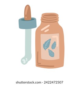 Aroma oil meditation flat design mint flavour