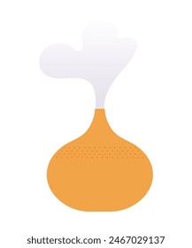 Aroma scent diffuser. A indoor device, wavy shape, steam. Aromatherapy, essential oils, ultimate wellness, health care, sleeping well. Minimalist vector illustration, isolated on white.  