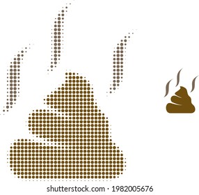 Ilustración de icono de media tonalidad de mierda de Aroma. La matriz de semitono contiene elementos de círculo. Icono vectorial de mierda de aroma en un fondo blanco. Una abstracción plana para un símbolo de mierda de aroma.