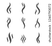 Aroma smell icon. Set of smoke vector icon. Smoke, steam, aroma, smell. Vector illustration.