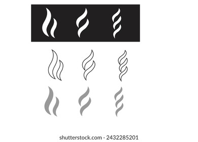 Aroma smell icon. Steam, vapor, odor, smoke sign or smell symbol Pro Vector