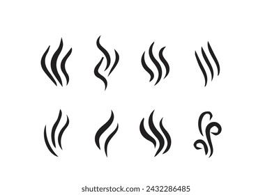 Aroma smell icon. Steam, vapor, odor, smoke sign or smell symbol Pro Vector