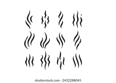 Aroma smell icon. Steam, vapor, odor, smoke sign or smell symbol Pro Vector