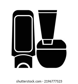 Icono de botella esencial del spa Aroma | Ilustración del vector negro |