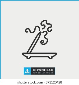 aroma stick icon. Simple outline aroma stick vector icon. On white background.
