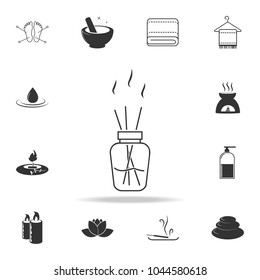 Aroma sticks in bottle icon. Detailed set of SPA icons. Premium quality graphic design. One of the collection icons for websites, web design, mobile app on white background