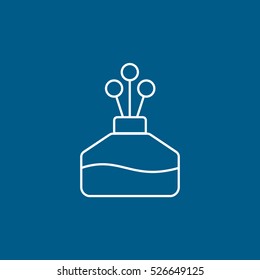 Aroma Sticks Line Icon On Blue Background