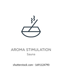 Aroma stimulation icon. Thin linear aroma stimulation outline icon isolated on white background from sauna collection. Line vector sign, symbol for web and mobile