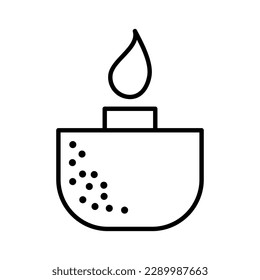 aroma therapy candle light spa outline icon vector illustration