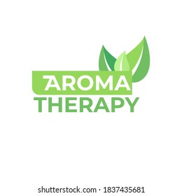 Aroma therapy logo design (green leaf) vector