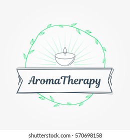 Aroma Therapy Spa Wellness Body Care Badge Logo Vector