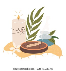 Aroma therapy vector illustration. Relaxation concept.