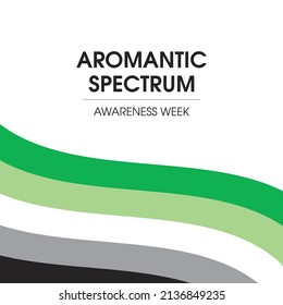 Vektorgrafik der Aromantic Spectrum Awareness Week. Aromantische, schwingende Stolperflagge Symbol, Vektorgrafik einzeln auf weißem Hintergrund. Wichtiger Tag