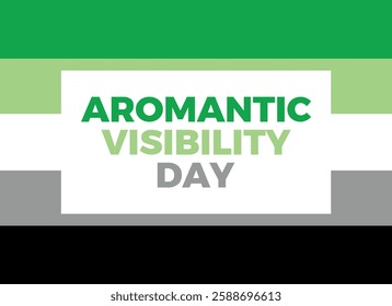 Aromantic Visibility Day poster vector illustration. Aromantic pride flag frame shape vector. LGBT aromantic border graphic design element. Template for background, banner, card. 5 June. Important day