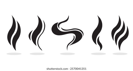 Aromas evaporate icons.Aroma smell icon. Steam, vapor, odor, smoke sign or smell symbol.