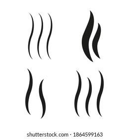Aromas smells icons set isolated. Vaporize, smoke, hot, odor or steam symbols collection on white background