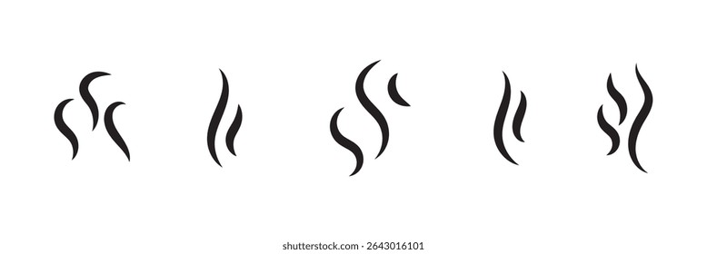 Aromas vaporize icon. Smells vector line icon, hot aroma, stink or cooking steam symbols, smelling or vapor, smoking or odors sign on white background for your design