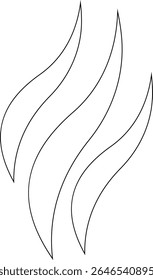 Aromas vaporize ícone trendy plana mão desenhado linha cômica doodle. Cheira a vetor, aroma a quente, aroma a ar, fedor ou símbolos de vapor de cozinha, cheiro ou vapor, fumo ou odores. silhueta de nuvens ou vento.