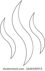 Aromas vaporize ícone trendy plana mão desenhado linha cômica doodle. Cheira a vetor, aroma a quente, aroma a ar, fedor ou símbolos de vapor de cozinha, cheiro ou vapor, fumo ou odores. silhueta de nuvens ou vento.