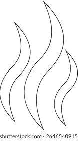 Aromas vaporize ícone trendy plana mão desenhado linha cômica doodle. Cheira a vetor, aroma a quente, aroma a ar, fedor ou símbolos de vapor de cozinha, cheiro ou vapor, fumo ou odores. silhueta de nuvens ou vento.