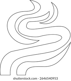 Aromas vaporize ícone trendy plana mão desenhado linha cômica doodle. Cheira a vetor, aroma a quente, aroma a ar, fedor ou símbolos de vapor de cozinha, cheiro ou vapor, fumo ou odores. silhueta de nuvens ou vento.