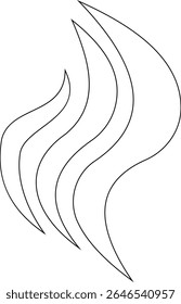 Aromas vaporize ícone trendy plana mão desenhado linha cômica doodle. Cheira a vetor, aroma a quente, aroma a ar, fedor ou símbolos de vapor de cozinha, cheiro ou vapor, fumo ou odores. silhueta de nuvens ou vento.