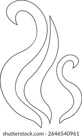 Aromas vaporize icon trendy flat hand drawn line comic doodle. Smells vector, hot aroma air fragrance , stink or cooking steam symbols, smelling or vapor, smoking or odors. cloud or wind silhouette.
