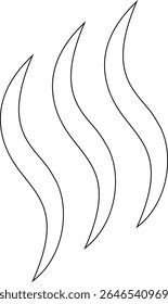 Aromas vaporize ícone trendy plana mão desenhado linha cômica doodle. Cheira a vetor, aroma a quente, aroma a ar, fedor ou símbolos de vapor de cozinha, cheiro ou vapor, fumo ou odores. silhueta de nuvens ou vento.