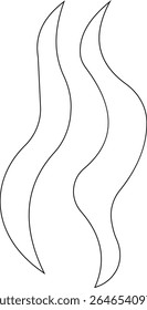 Aromas vaporize ícone trendy plana mão desenhado linha cômica doodle. Cheira a vetor, aroma a quente, aroma a ar, fedor ou símbolos de vapor de cozinha, cheiro ou vapor, fumo ou odores. silhueta de nuvens ou vento.