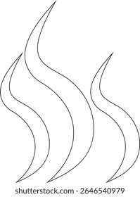 Aromas vaporize ícone trendy plana mão desenhado linha cômica doodle. Cheira a vetor, aroma a quente, aroma a ar, fedor ou símbolos de vapor de cozinha, cheiro ou vapor, fumo ou odores. silhueta de nuvens ou vento.