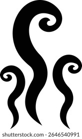 Aromas vaporize ícone trendy plana mão desenhado linha cômica doodle. Cheira a vetor, aroma a quente, aroma a ar, fedor ou símbolos de vapor de cozinha, cheiro ou vapor, fumo ou odores. silhueta de nuvens ou vento.