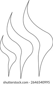 Aromas vaporize ícone trendy plana mão desenhado linha cômica doodle. Cheira a vetor, aroma a quente, aroma a ar, fedor ou símbolos de vapor de cozinha, cheiro ou vapor, fumo ou odores. silhueta de nuvens ou vento.
