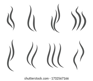 Aromas vaporize icons. Smells vector line icon set, hot aroma, stink or cooking steam symbols, smelling or vapor, smoking or odors signs