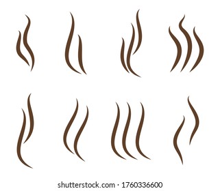 Aromas vaporize icons. Smells vector line icon set, hot aroma, stink or cooking steam symbols, smelling or vapor, smoking or odors signs