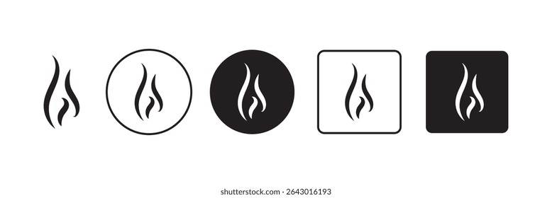 Aromas vaporize icons. Smells vector line icon set, hot aroma, stink or cooking steam symbols, smelling or vapor, smoking or odors signs on white background