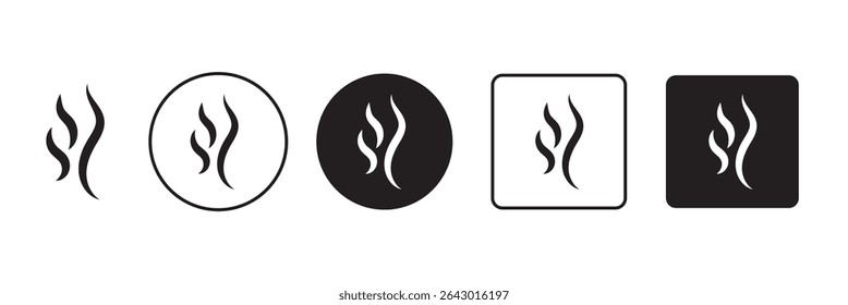 Aromas vaporize icons. Smells vector line icon set, hot aroma, stink or cooking steam symbols, smelling or vapor, smoking or odors signs on white background
